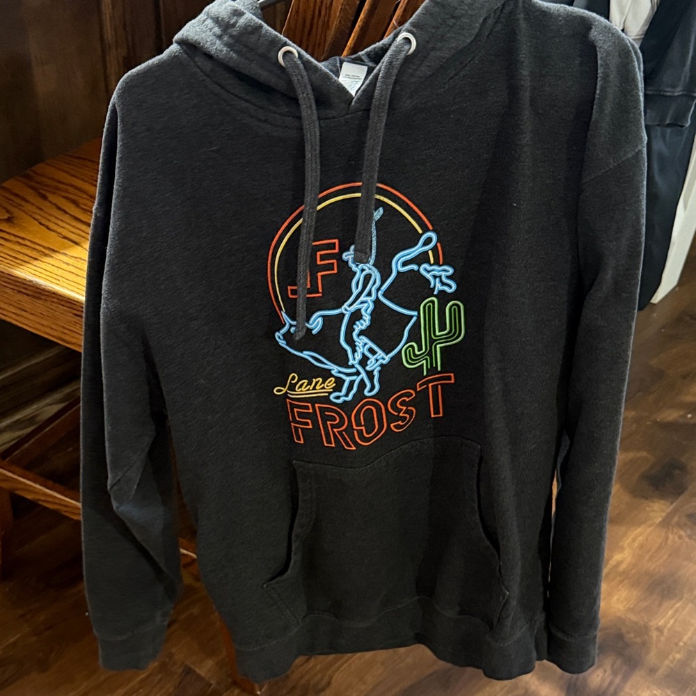 Dark Gray Lane Frost Hoodie with Colorful Graphic
